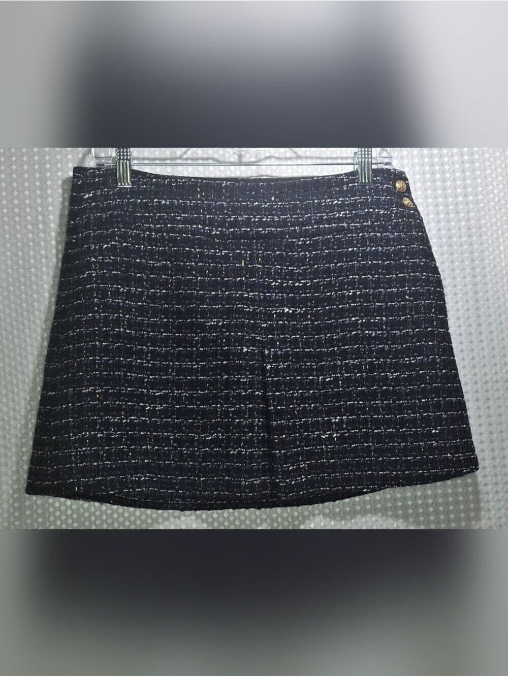 J.Crew Tessilgod Italian Tweed Mini Skirt 4 Navy Quiet Luxury - Picture 12 of 14